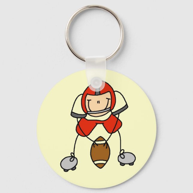 Red Football Player Tshirts und Geschenke Schlüsselanhänger (Vorderseite)
