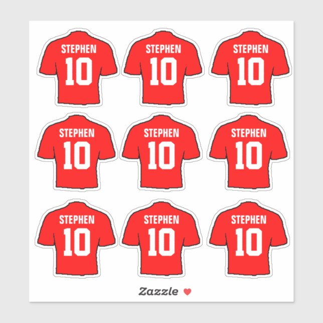Red Football Shirts Aufkleber (Blatt)