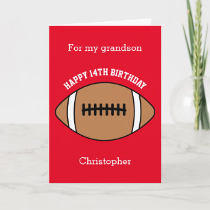 Red Football Sport 14e carte d'anniversaire