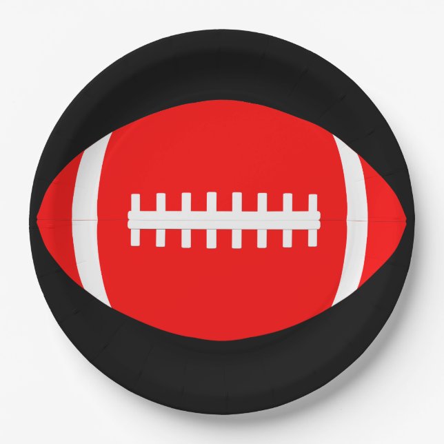 Red Football Team Party oder Banquet Sports Pappteller (Vorderseite)