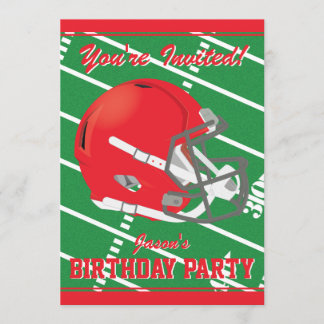 Red Football Themed Party Einladung - Editable