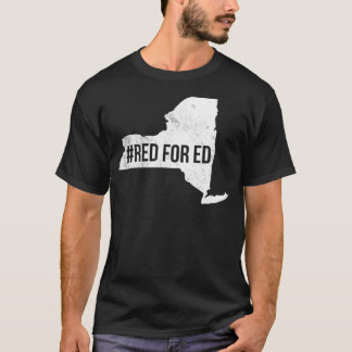 Red for Ed New York Teacher Public Bildung T-Shirt