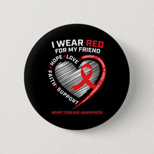 Red for My Friend Heart Disease Awareness Gif Button