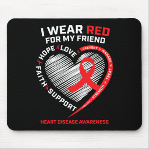 Red for My Friend Heart Disease Awareness Gif Mousepad