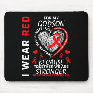 Red for My Godson Heart Disease Awareness Rib Mousepad