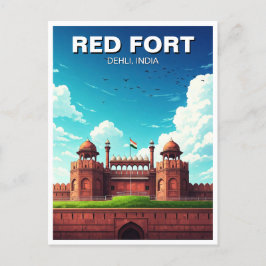 Red Fort Dehli India Travel Souvenir Postkarte