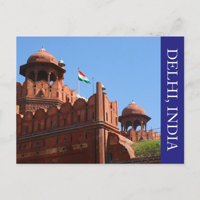 Red Fort Delhi Postkarte (Vorderseite)