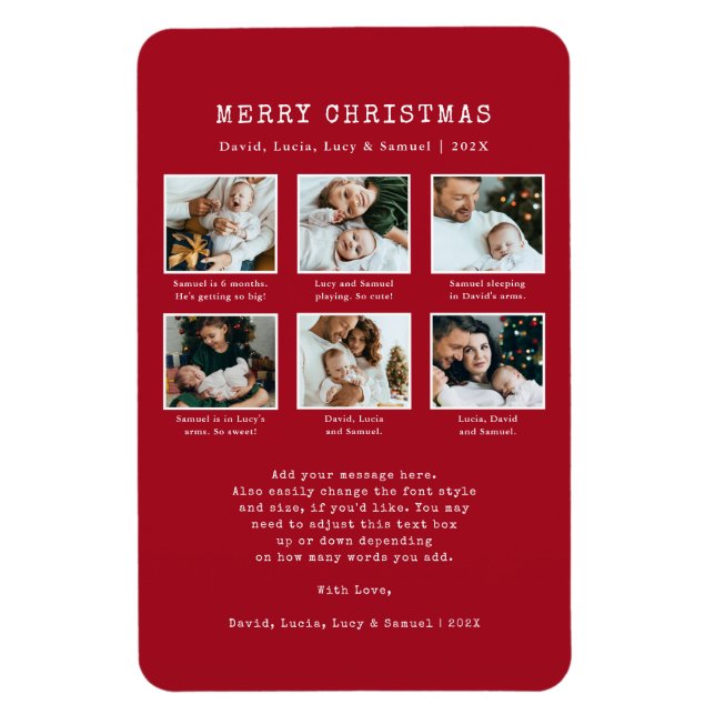 Red Foto Holiday Magnet (Vertikal)