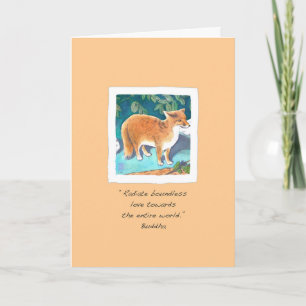 Red Fox auf Pale Apricot Denken Sie an Sie Karte