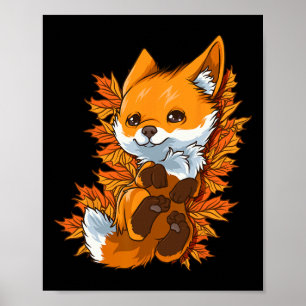 Red Fox Baby Herbst Poster