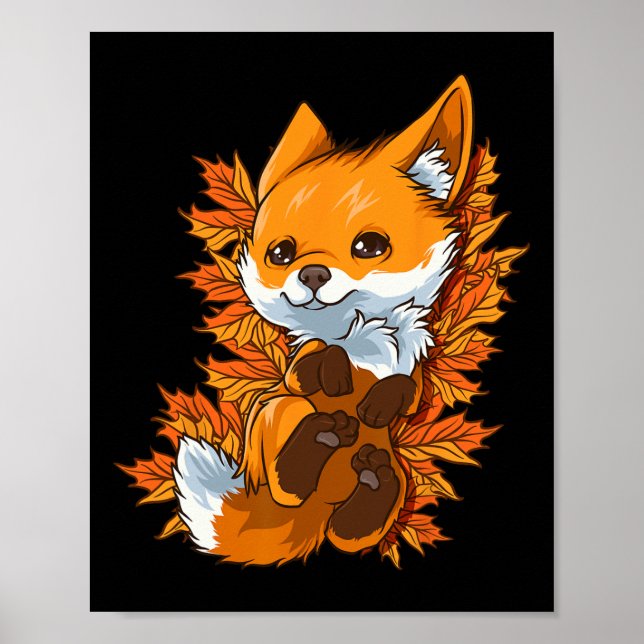 Red Fox Baby Herbst Poster (Vorne)
