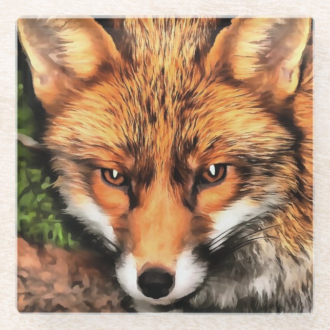 Red Fox Beautiful Wildlife Art Glasuntersetzer (Vorderseite)