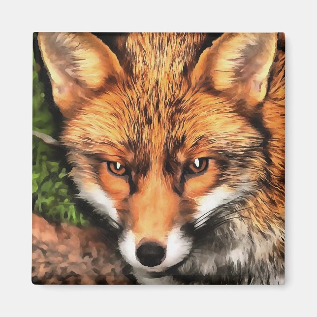 Red Fox Beautiful Wildlife Art Magnet (Vorne)