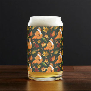 Red Fox Blätter Acorns Green Dosenglas