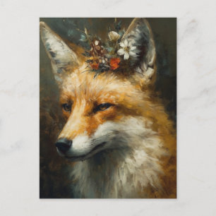 Red Fox Boho Postkarte
