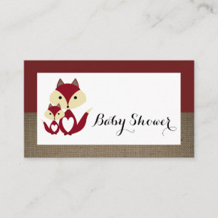 Red Fox Burlap Baby Shower Einladung