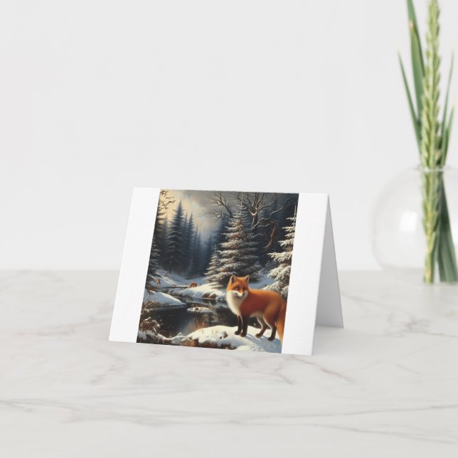 Red Fox Christmas Karte (Vorderseite)