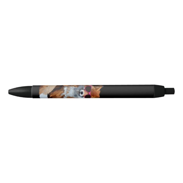Red Fox Custom Black Trim Pen, Schwarze Tinte Kugelschreiber (Vorderseite)