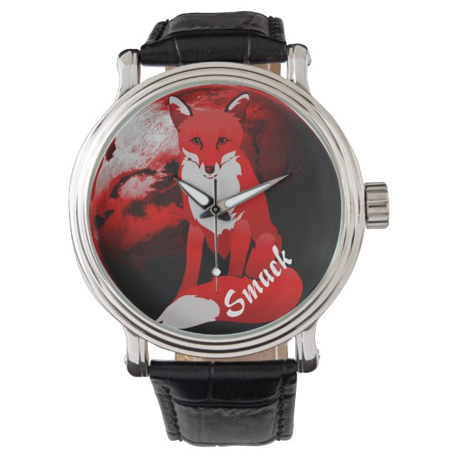Red Fox Design Personalisiert Unisex Wrist Watch Armbanduhr (Vorderseite)