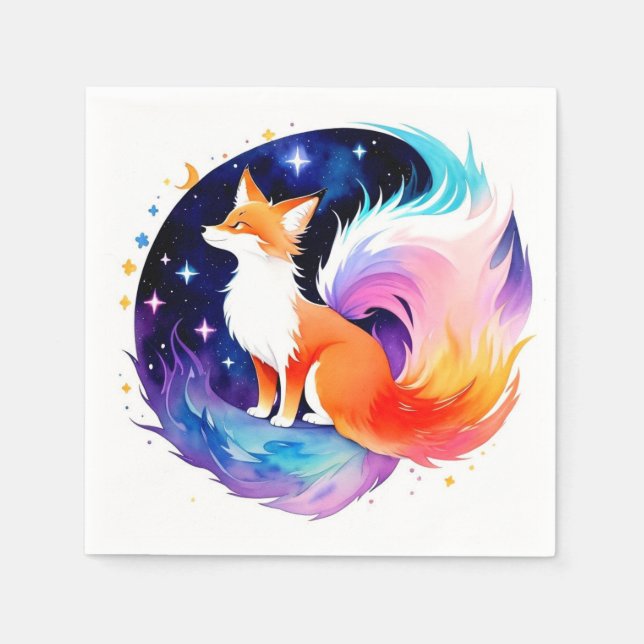 Red Fox Dreams Geburtstag Serviette (Vorderseite)