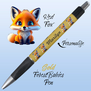 Red Fox, farbenfroher Gold zurück zur Schulklasse Kugelschreiber
