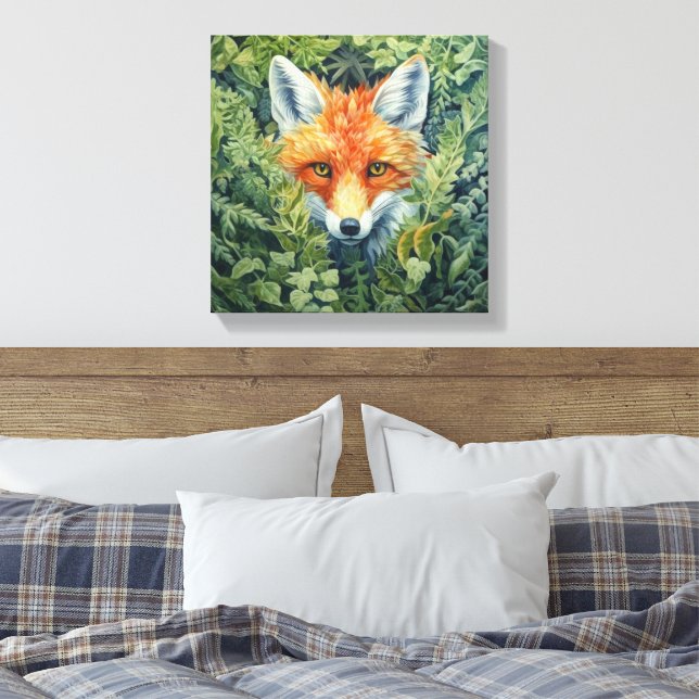 Red Fox Foliage Art Leinwanddruck (Insitu (Schlafzimmer))