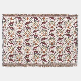 Red Fox Folk Art Throw Blanket Wohngestaltung Herb Decke