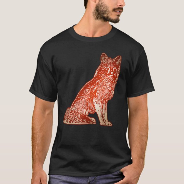 Red fox forest animal wild predator with fox 5 T-Shirt (Vorderseite)