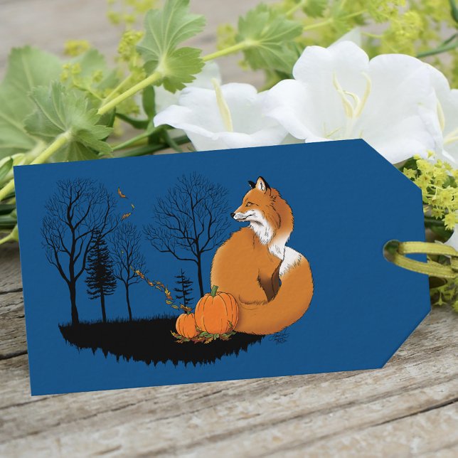 Red Fox Forest Pumpkins Geschenkanhänger (Von Creator hochgeladen)