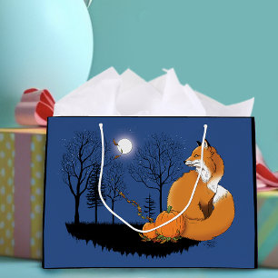 Red Fox Forest Pumpkins Große Geschenktüte
