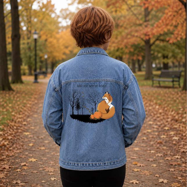 Red Fox Forest Pumpkins Jeansjacke (Von Creator hochgeladen)