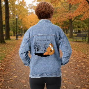 Red Fox Forest Pumpkins Jeansjacke