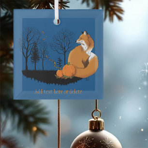 Red Fox Forest Pumpkins Ornament Aus Glas