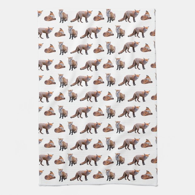 Red Fox Frenzy Kitchen Handtuch (Farbe auswählen) (Vertikal)