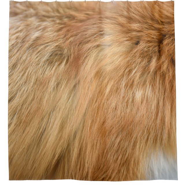 Red Fox Fur Muster Tile Duschvorhang (Vorderseite)