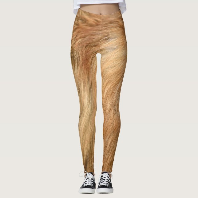 Red Fox Fur Muster Tile Leggings (Vorderseite)