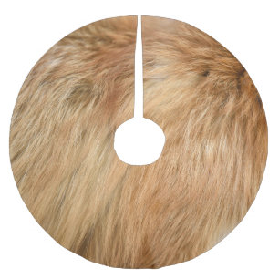 Red Fox Fur Muster Tile Polyester Weihnachtsbaumdecke