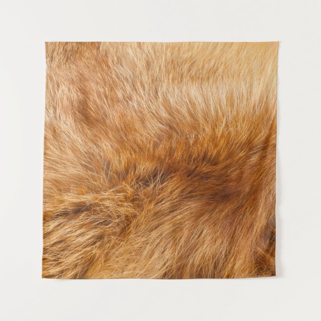 Red Fox Fur: Texturierter Hintergrund. Wandteppich (Vorderseite)
