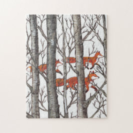 Red Fox Gray Forest Woods Jigsaw Puzzle Schwierigk