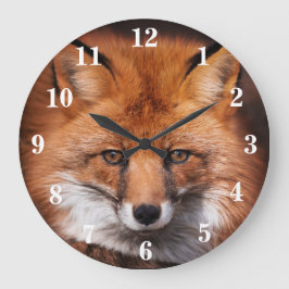 Red Fox Große Wanduhr