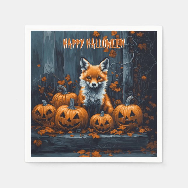 Red Fox Halloween Serviette (Vorderseite)