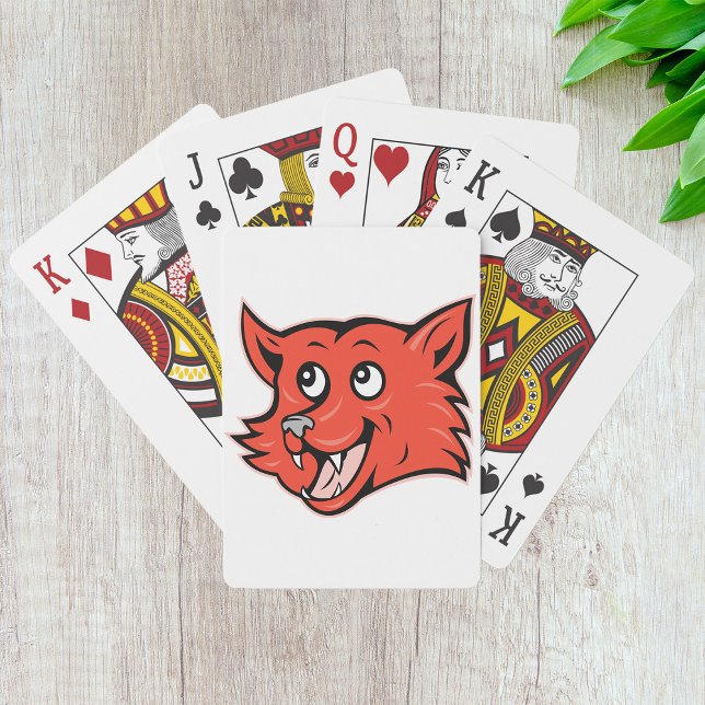 Red Fox Head Playing Cards Spielkarten (Von Creator hochgeladen)