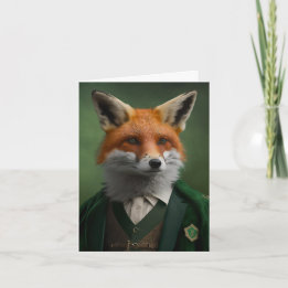 Red Fox in einem grünen St. Patrick's Day Anzug Karte