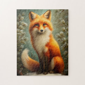 Red fox in winter forest