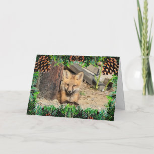 Red Fox Kit Weihnachtskarte Karte