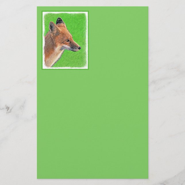 Red Fox Malerei - Original Wildlife Art Briefpapier (Vorderseite)