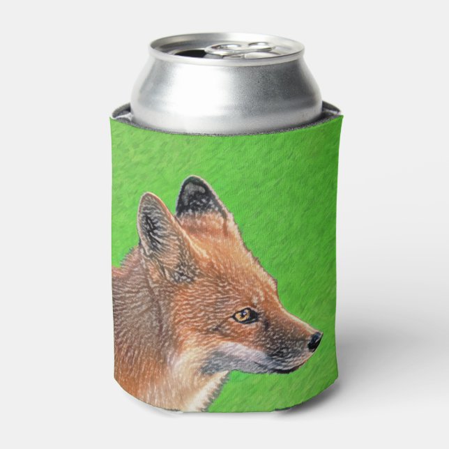Red Fox Malerei - Original Wildlife Art Dosenkühler (Kanne Vorderseite)