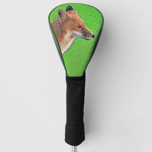 Red Fox Malerei - Original Wildlife Art Golf Headcover (Vorderseite)