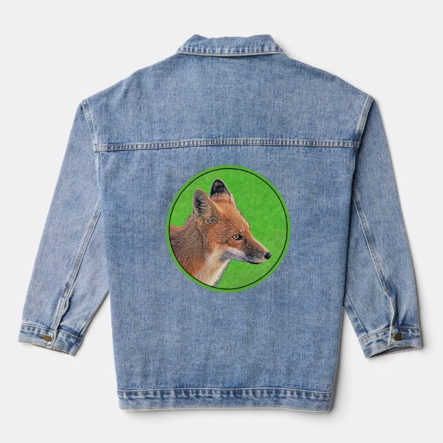 Red Fox Malerei - Original Wildlife Art Jeansjacke (Rückseite)