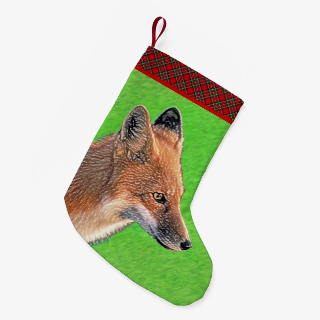Red Fox Malerei - Original Wildlife Art Kleiner Weihnachtsstrumpf (Vorderansicht (hängend))